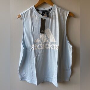 Adidas baby blue muscle tank NWT